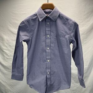 Cat & Jack Boys Blue Gingham‎ Check Button Down Dress Shirt Size M 8/10